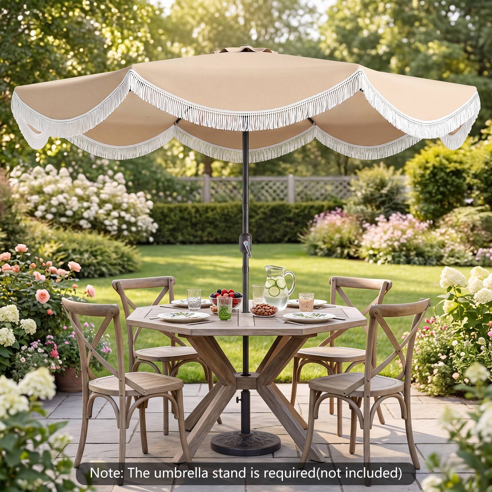 Note: The umbrella stand is required (not included)
