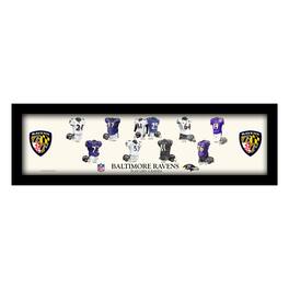 Sporticulture - Baltimore Ravens 8" x 26" Framed Art Uniform Heritage Print - Multicolor