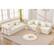 Angle. KERDOM - L-Shaped Corduroy Couch Chaise Lounge, 78'' Foldable Sofa Bed 2pcs Combined, Spliced Block Modular Sectional Sponge Sofa - Beige.