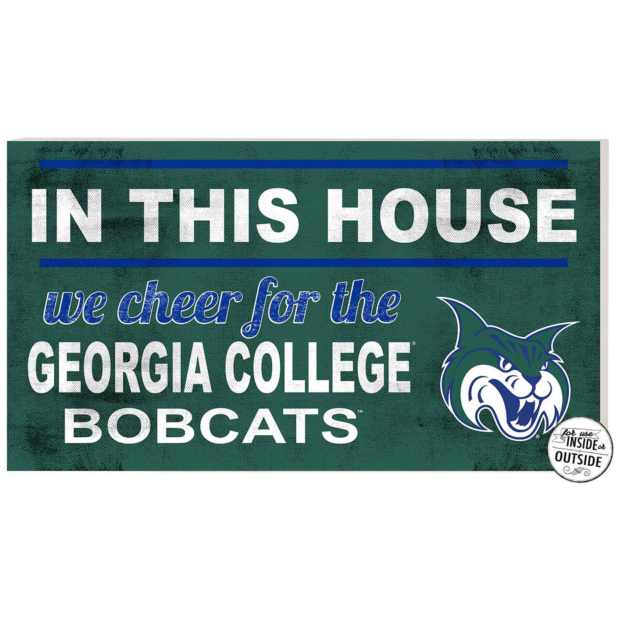 Georgia College Bobcats 11" x 20" Indoor/Outdoor In This House Sign