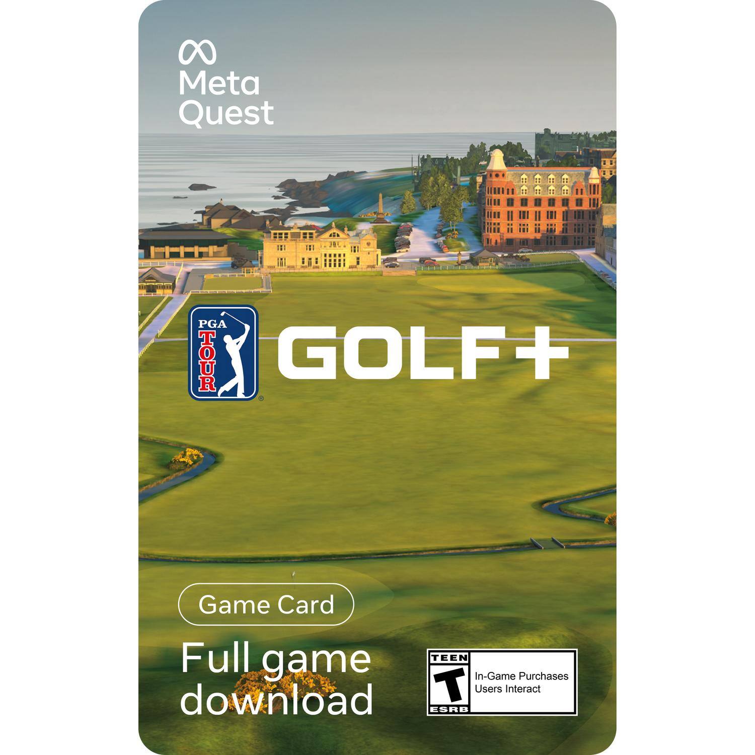 Meta Quest PGA TOUR GOLF+ Game Card Full game download TEEN In-Game Purchases Users Interact ESRB