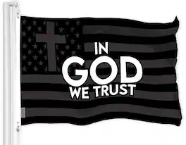 G128 - In God We Trust Patriotic Flag 3x5 Ft LiteWeave Pro 300D Polyester Indoor/Outdoor Brass Grommets - Vivid Color