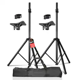 5 CORE - Speaker Stand Pair Adjustable Heavy Duty PA DJ Tripod Studio Monitor Stands w 35mm Insert - Black