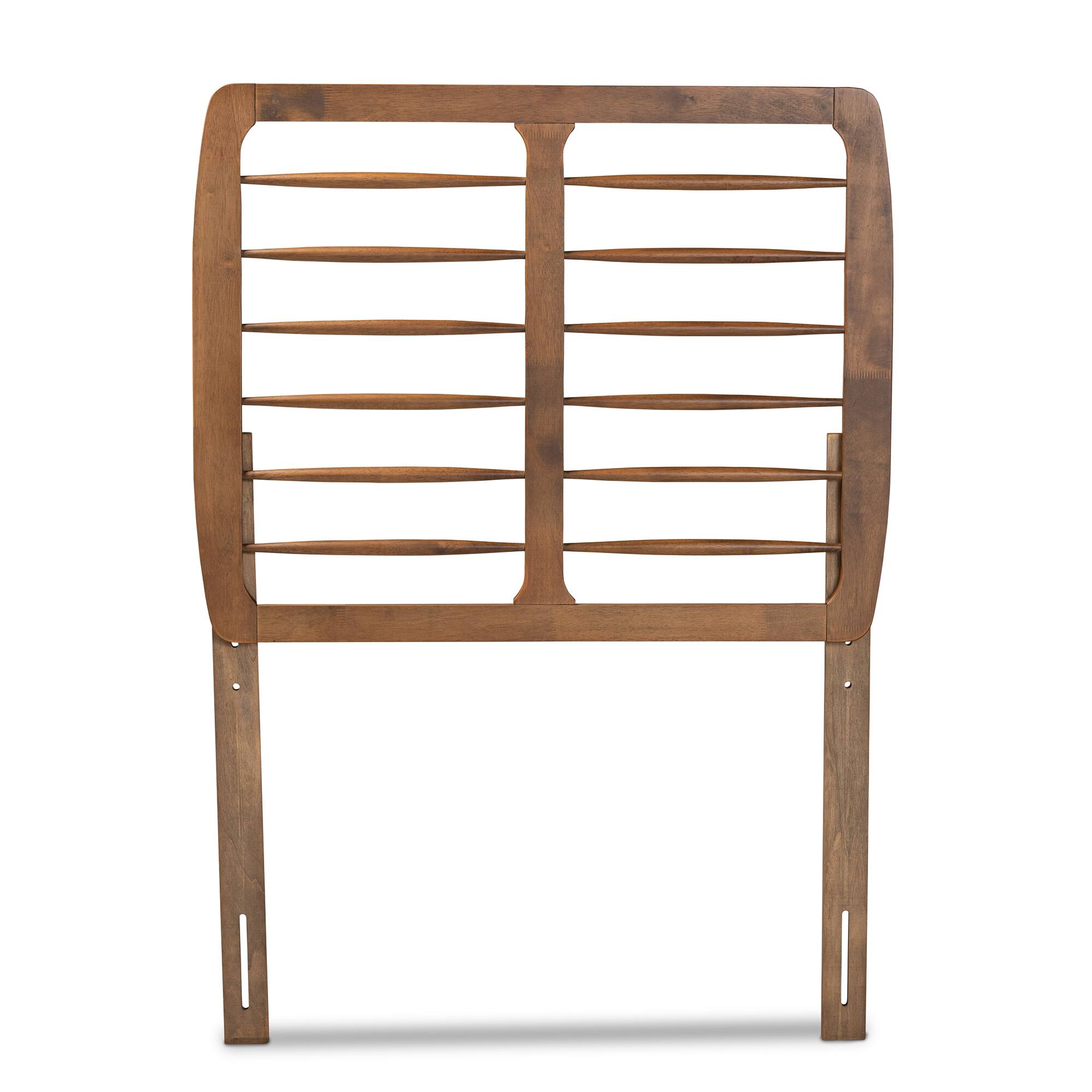 Angle. Baxton Studio - Carolyn Mid-Century Modern Finished Wood Twin Size Headboard - Ash Walnut.