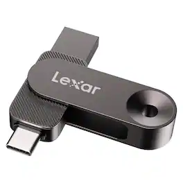 Lexar - JumpDrive D500 USB 3.2 Gen 1 Solid-State Dual Drive, USB-C and USB-A Connectors, 128 GB - Titanium