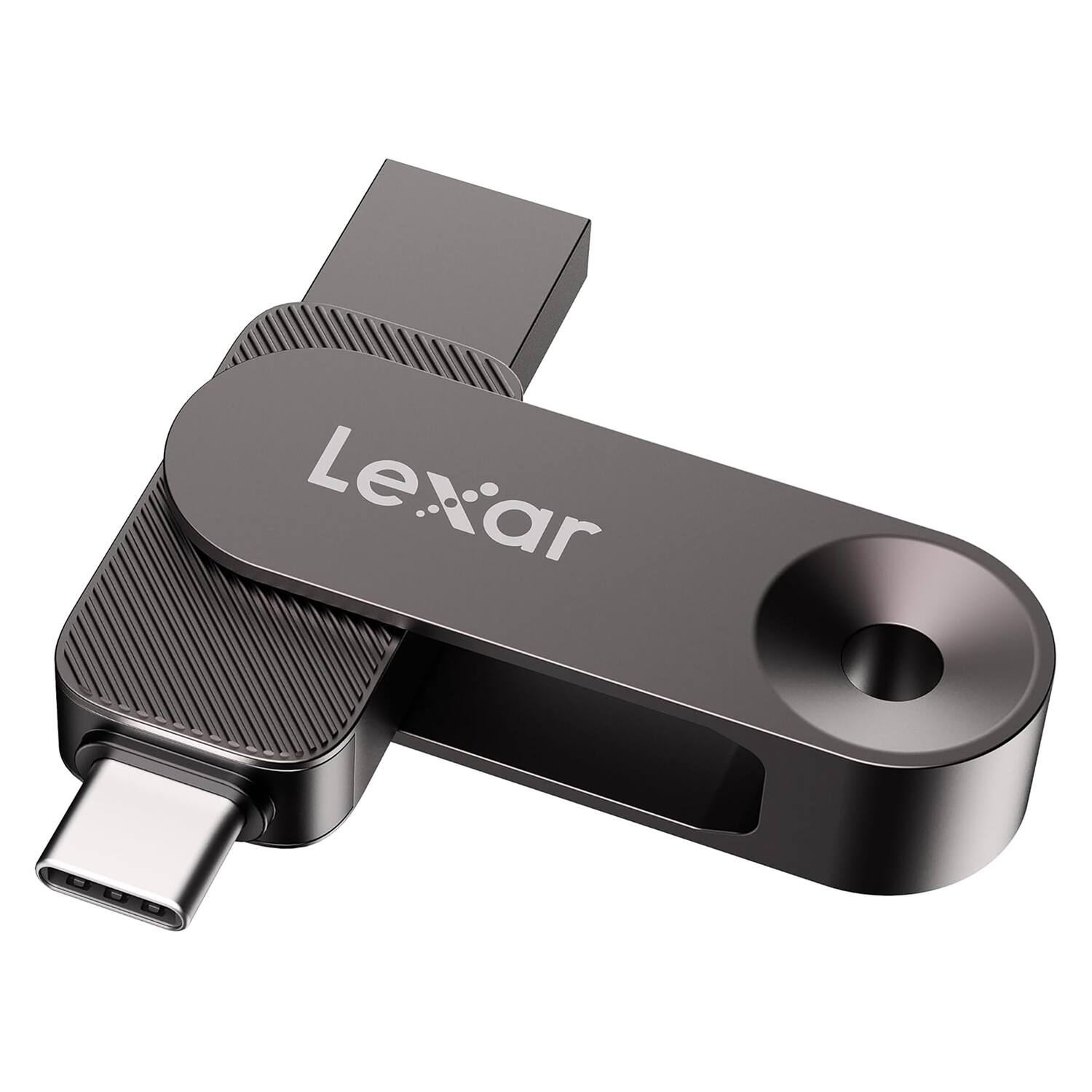 Lexar - JumpDrive D500 USB 3.2 Gen 1 Solid-State Dual Drive, USB-C and USB-A Connectors, 128 GB - Titanium
