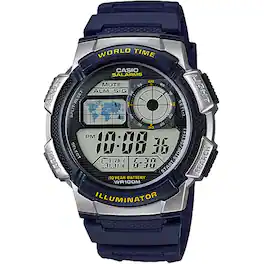 Casio - Men’s World Time Resin Digital Watch - AE-1000W-2AVCF - Blue