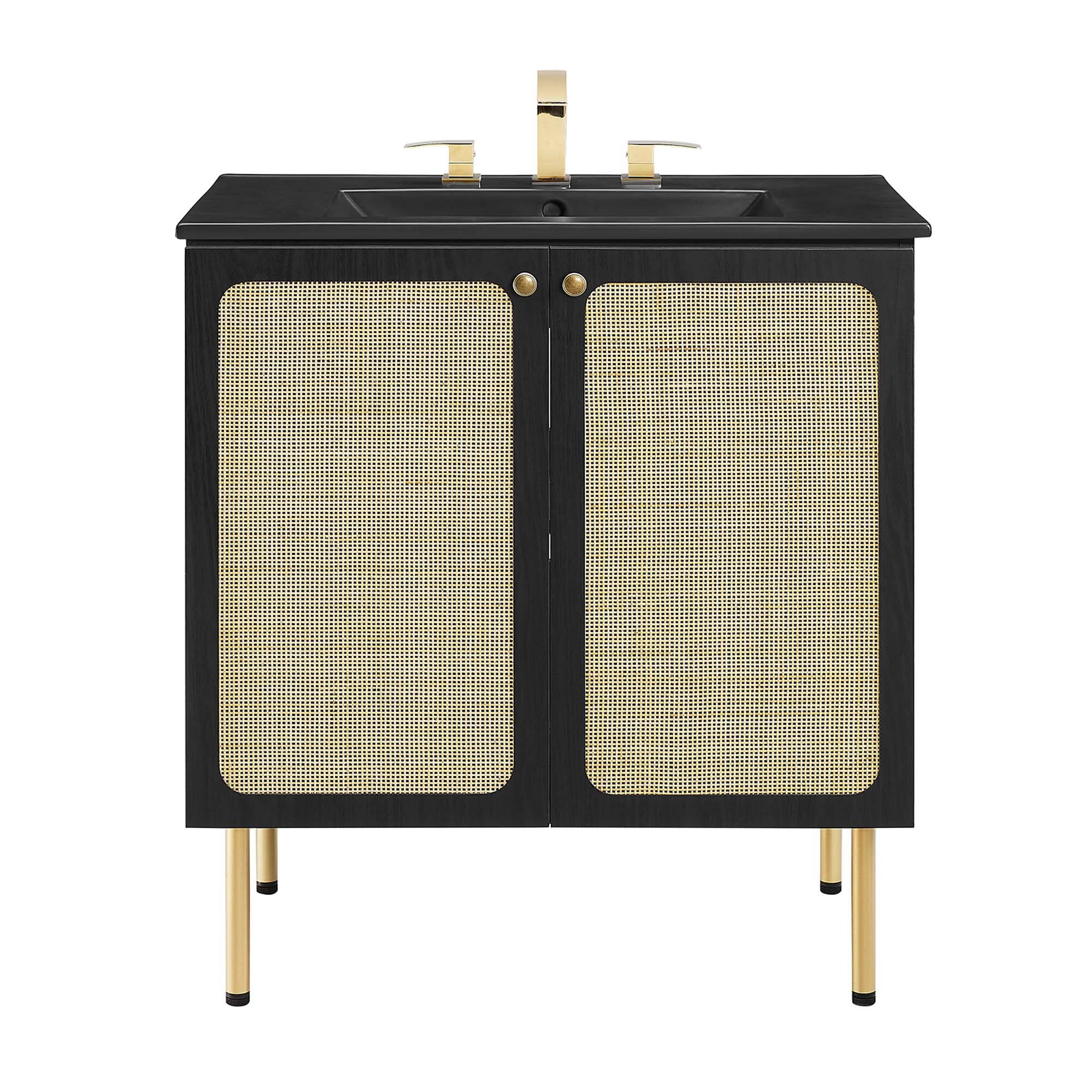 Alt View 7. Modway - Chaucer Bathroom Vanity with Black Basin Included by Modway - Black Black.