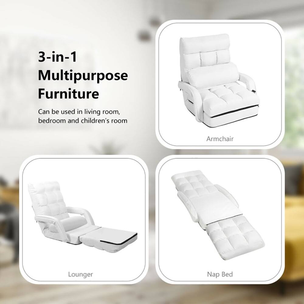 3-in-1 Multipurpose Furniture

Can be used in living room, bedroom and children's room

Armchair

Lounger

Nap Bed