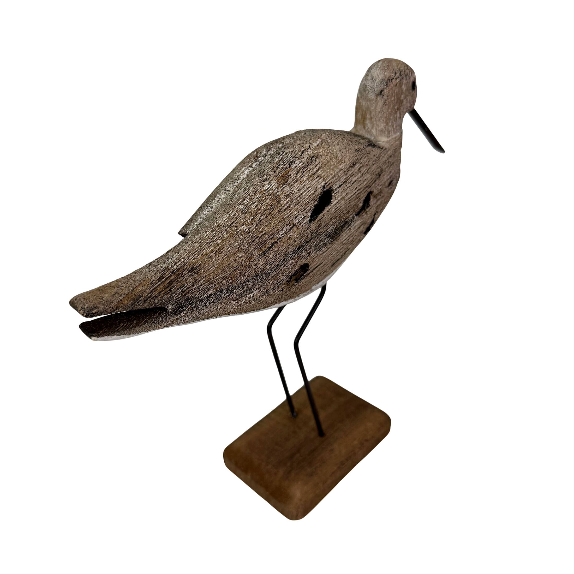 Alt View 2. Things2Die4 - Decorative Sea Bird Figurine Weathered Wood Metal Coastal Statue 9 In - Beige.