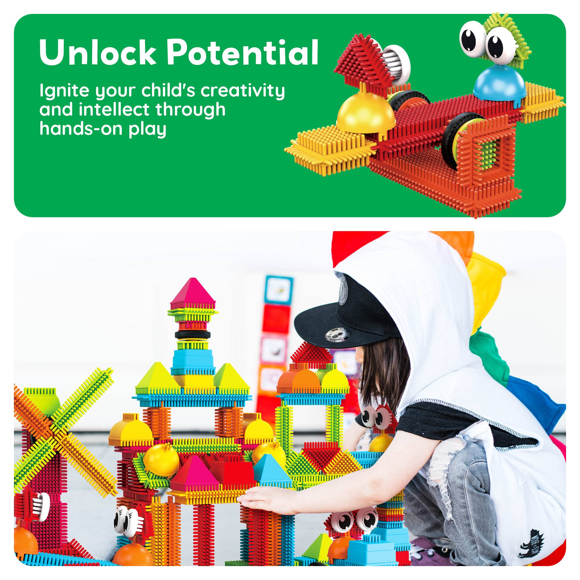 Unlock Potential  
Ignite your child's creativity and intellect through hands-on play