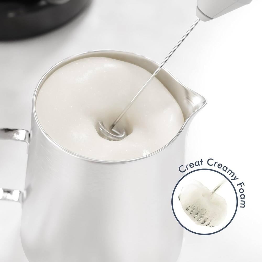 ACJPR - Handheld Milk Frother, Powerful Mini Whisk Drink Mixer for Coffee, Cappuccino, Latte, Matcha, Hot Chocolate - Coral