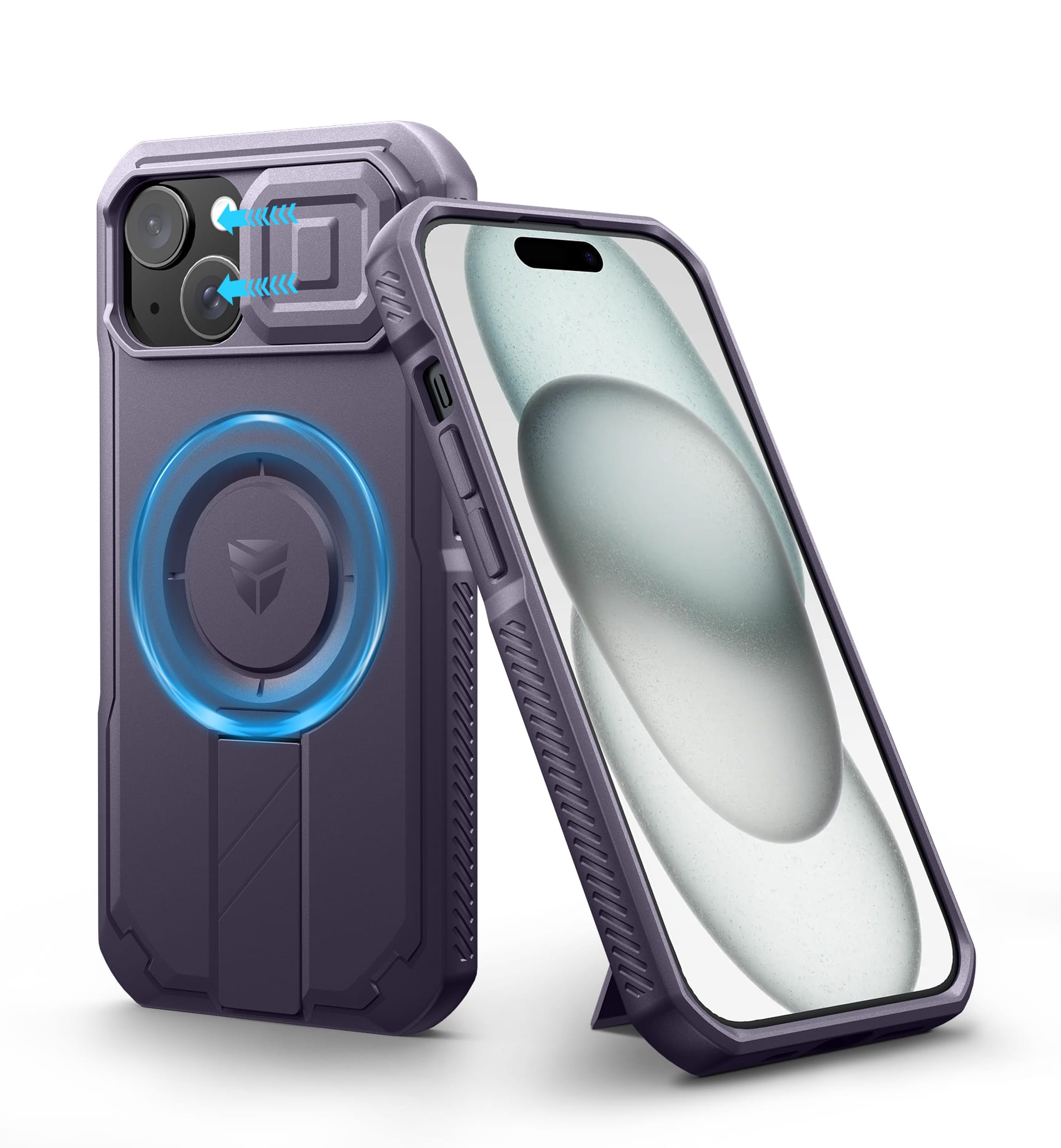 Dexnor - Phone Case for iPhone 15 with Slide Camera Cover, Compatible with MagSafe Heavy-Duty Rugged Magnetic Shockproof Bumper - Phantom Purple price history on PriceWatchPro