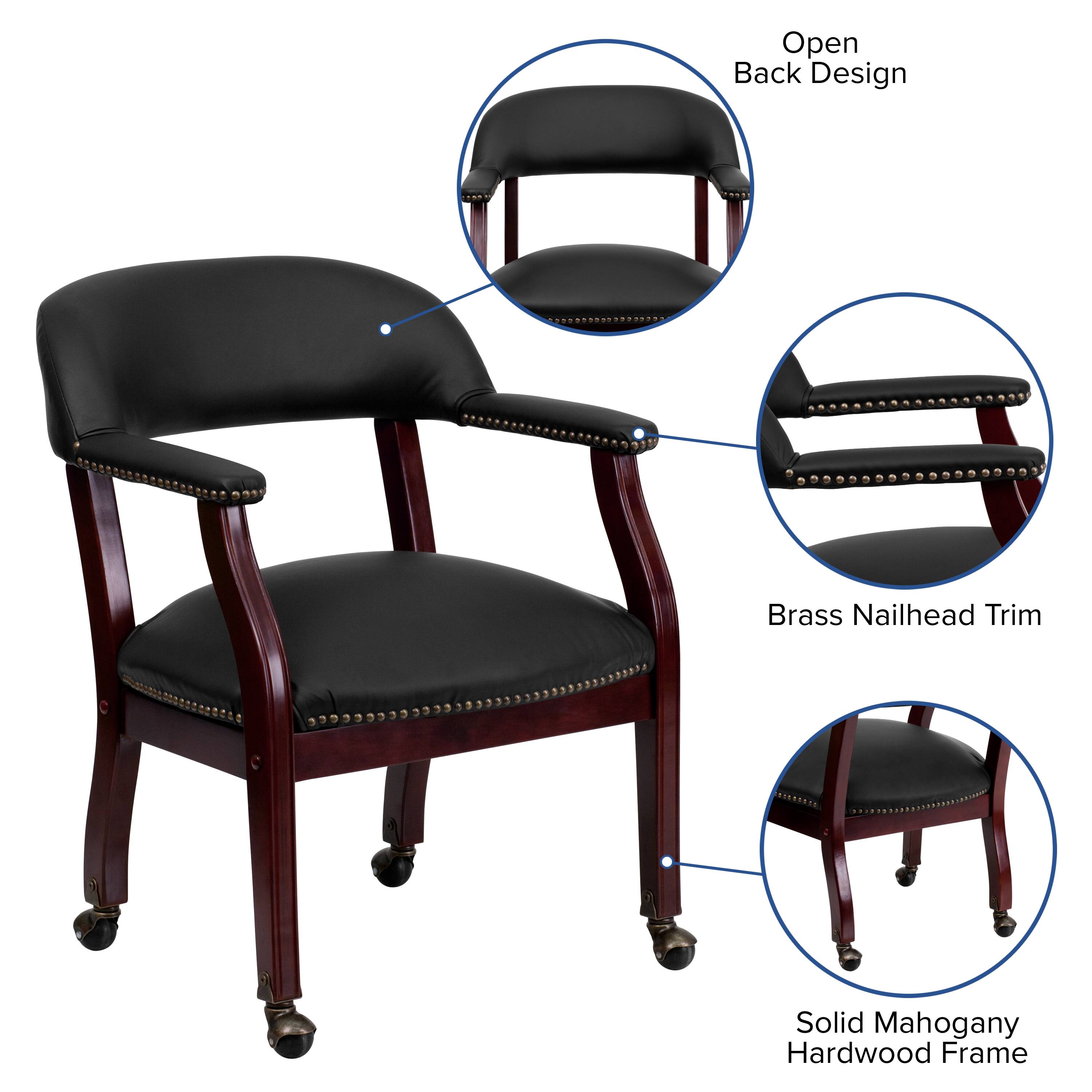 Open Back Design  
Brass Nailhead Trim  
Solid Mahogany Hardwood Frame