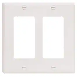 Leviton - Double Gang 2-Decora Wallplate with 2 Rocker and 2 GFCI Openings - White