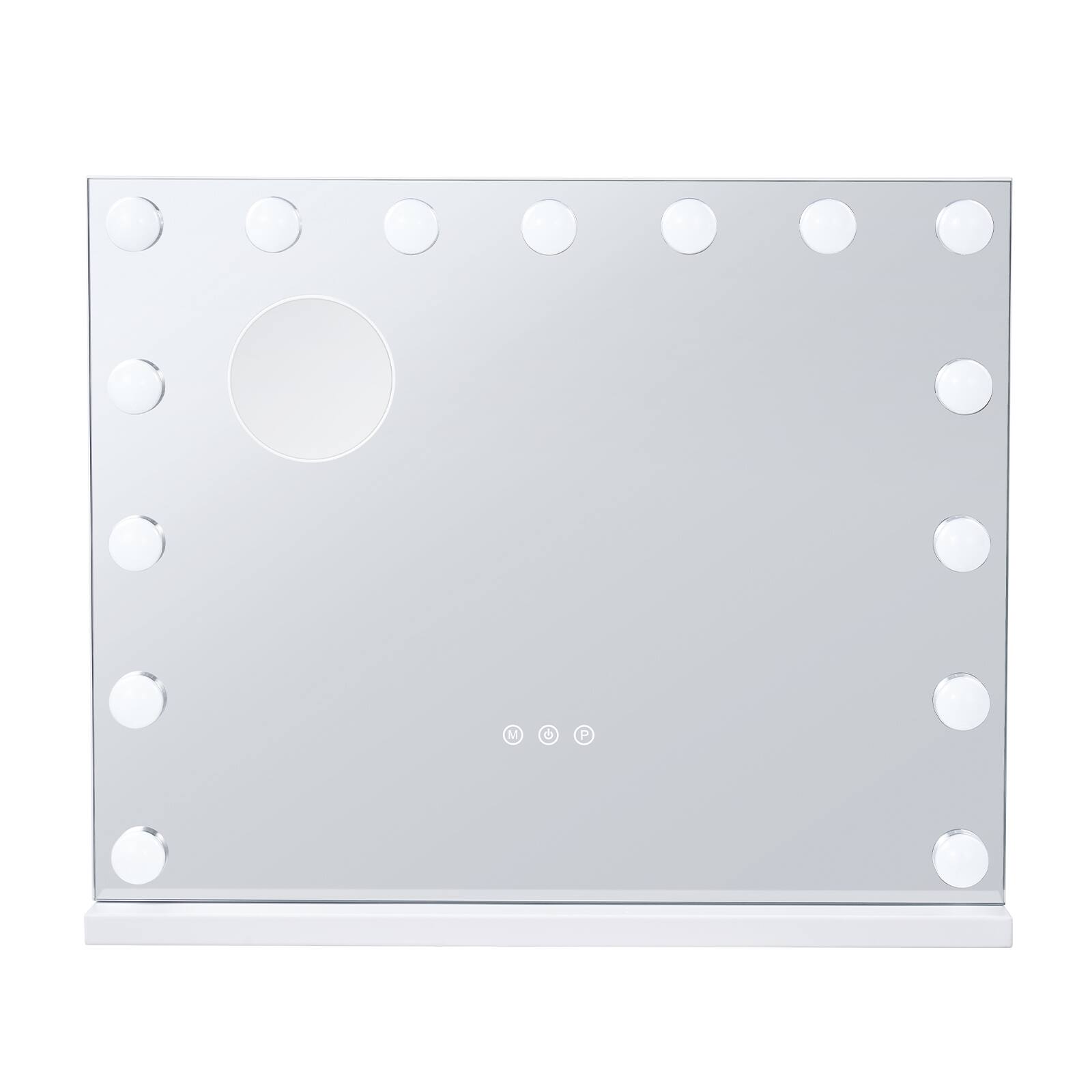 Alt View 5. VEVOR - Hollywood Vanity Mirror With Lights,15 Dimmable Bulbs &3 Color Lighting, Makeup Mirror w/ Detachable 5X Magnification - White.