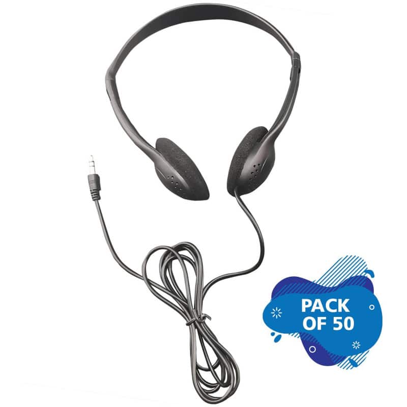 HamiltonBuhl - Personal Economical Headphones, 50 Pack