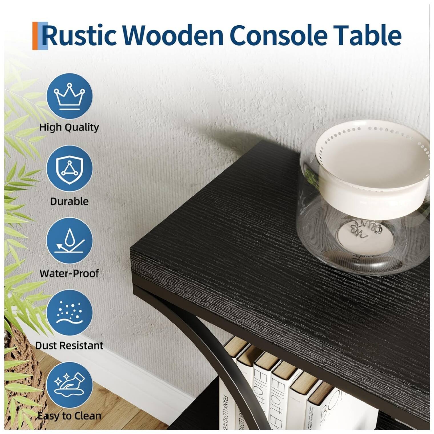 Rustic Wooden Console Table

- High Quality
- Durable
- Water-Proof
- Dust Resistant
- Easy to Clean

FRANKLLOYD RUSSELL Elliott Elliott