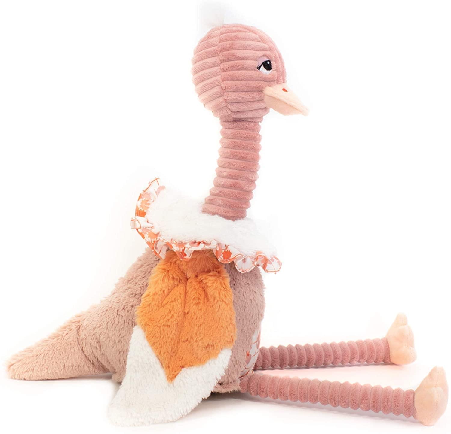 Alt View 1. TriAction Toys - Les Deglingos Orginals Plush Animal | Pomelos the Ostrich - Pink.