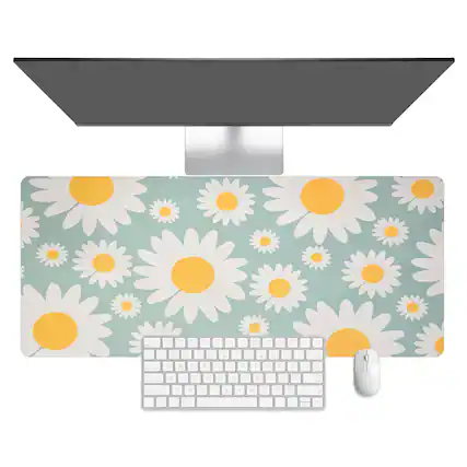 Front. Unique Bargains - Floral Desk Pad, 35.4x11.8 Inch Mouse Pad, Non-Slip, Waterproof, Soft, for Computer/Laptop Keyboard - Multicolor.