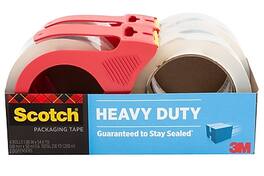 Scotch - Heavy Duty Packing Tape with Dispenser, 1.88" x 54.6 yds., 4/Pack - Clear