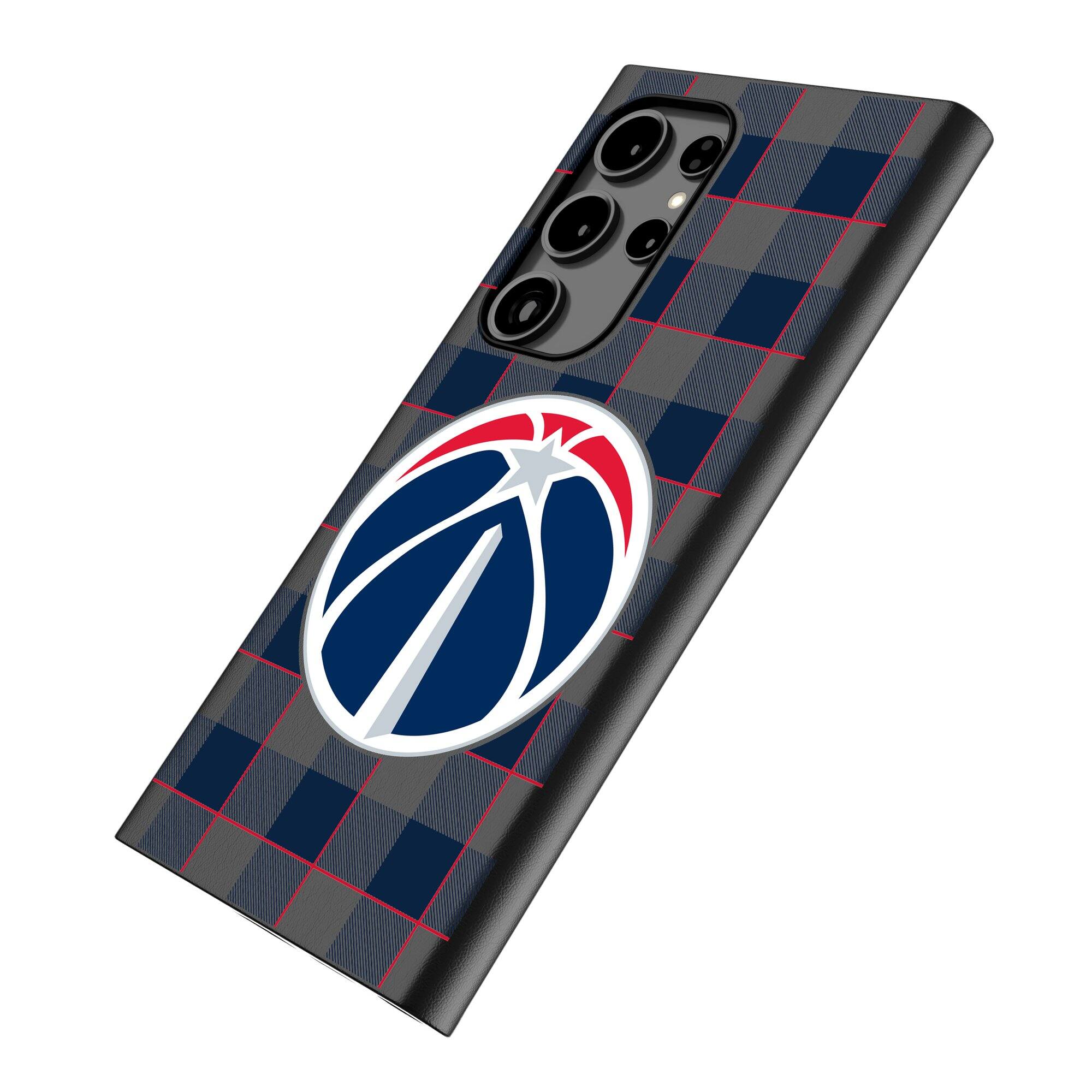 Alt View 1. Keyscaper - Washington Wizards Plaid Galaxy Magnetic Bump Case - S25 - Black.