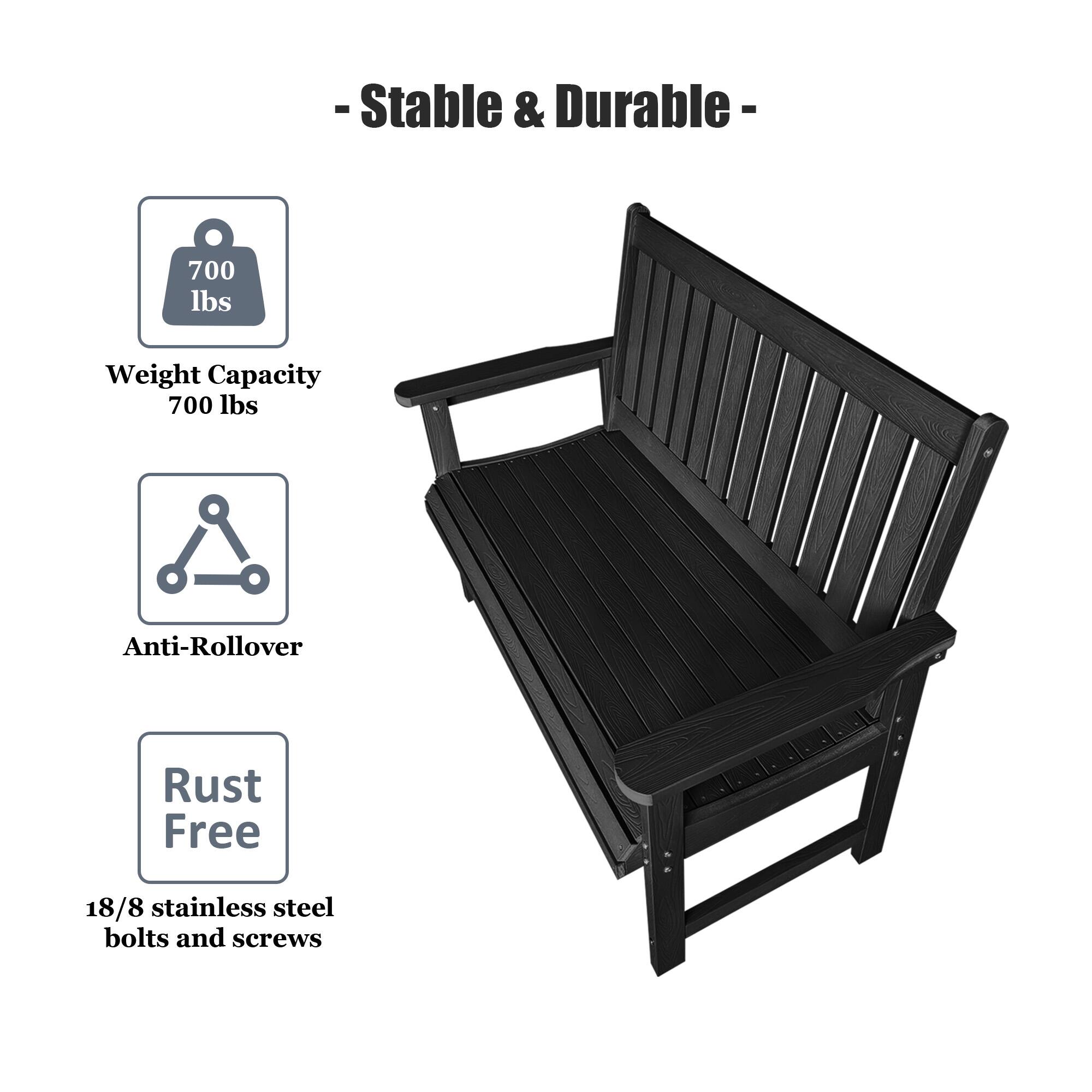 - Stable & Durable -  
700 lbs Weight Capacity  
700 lbs Anti-Rollover  
Rust Free  
18/8 stainless steel bolts and screws