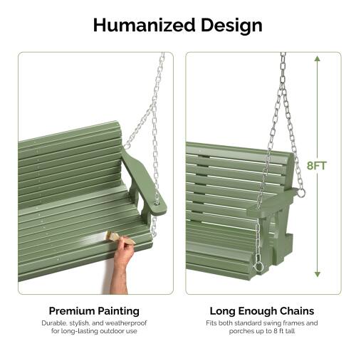 Humanized Design

Premium Painting
Durable, stylish, and weatherproof for long-lasting outdoor use

Long Enough Chains
Fits both standard swing frames and porches up to 8 ft tall