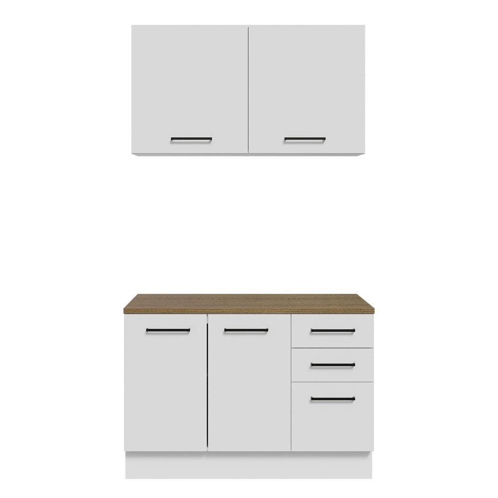Alt View 5. Madesa - Madesa Garage and Utility Room Storage Cabinet Set with 47"L Base Cabinet and Wall Cabinet - White - White.