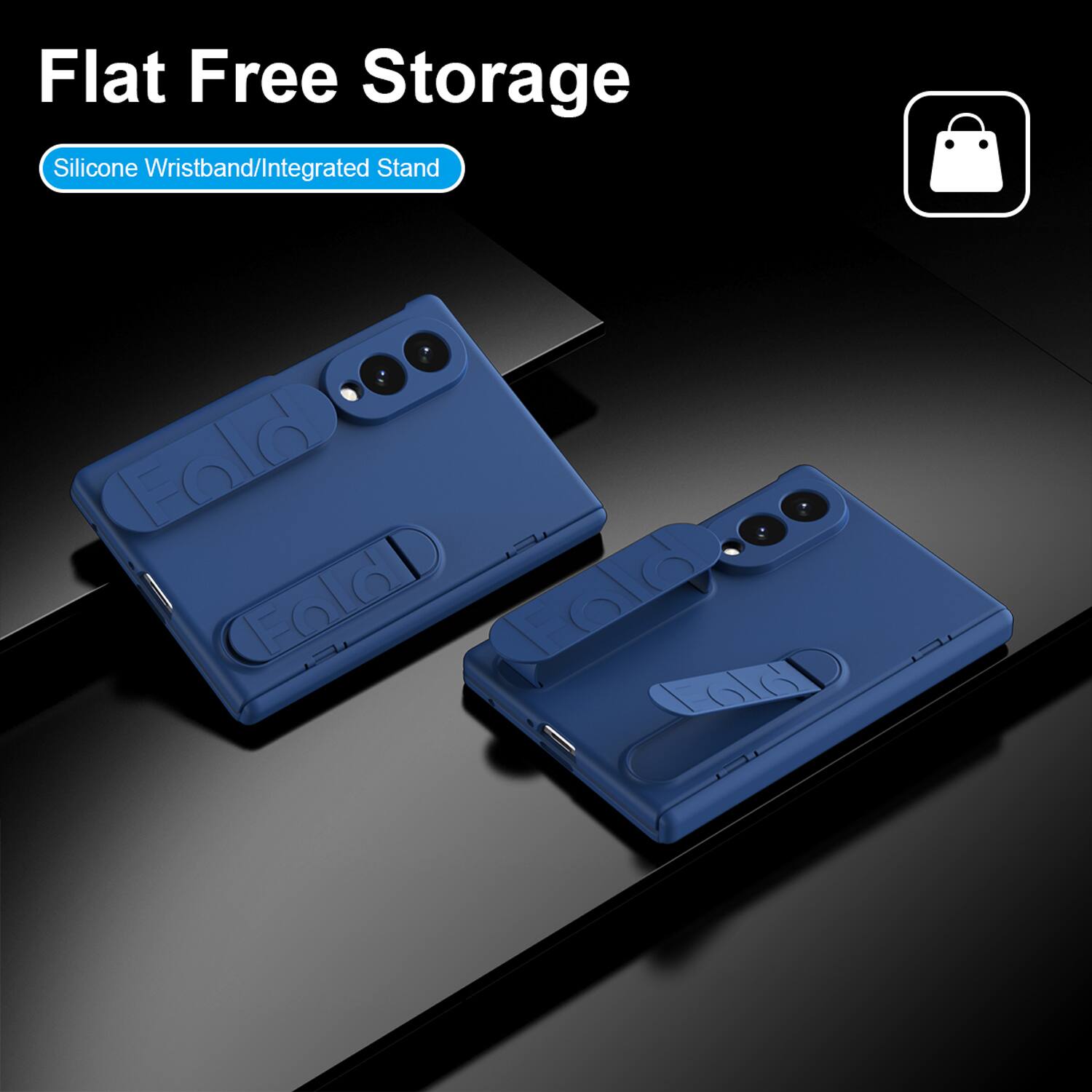Flat Free Storage Silicone Wristband/Integrated Stand