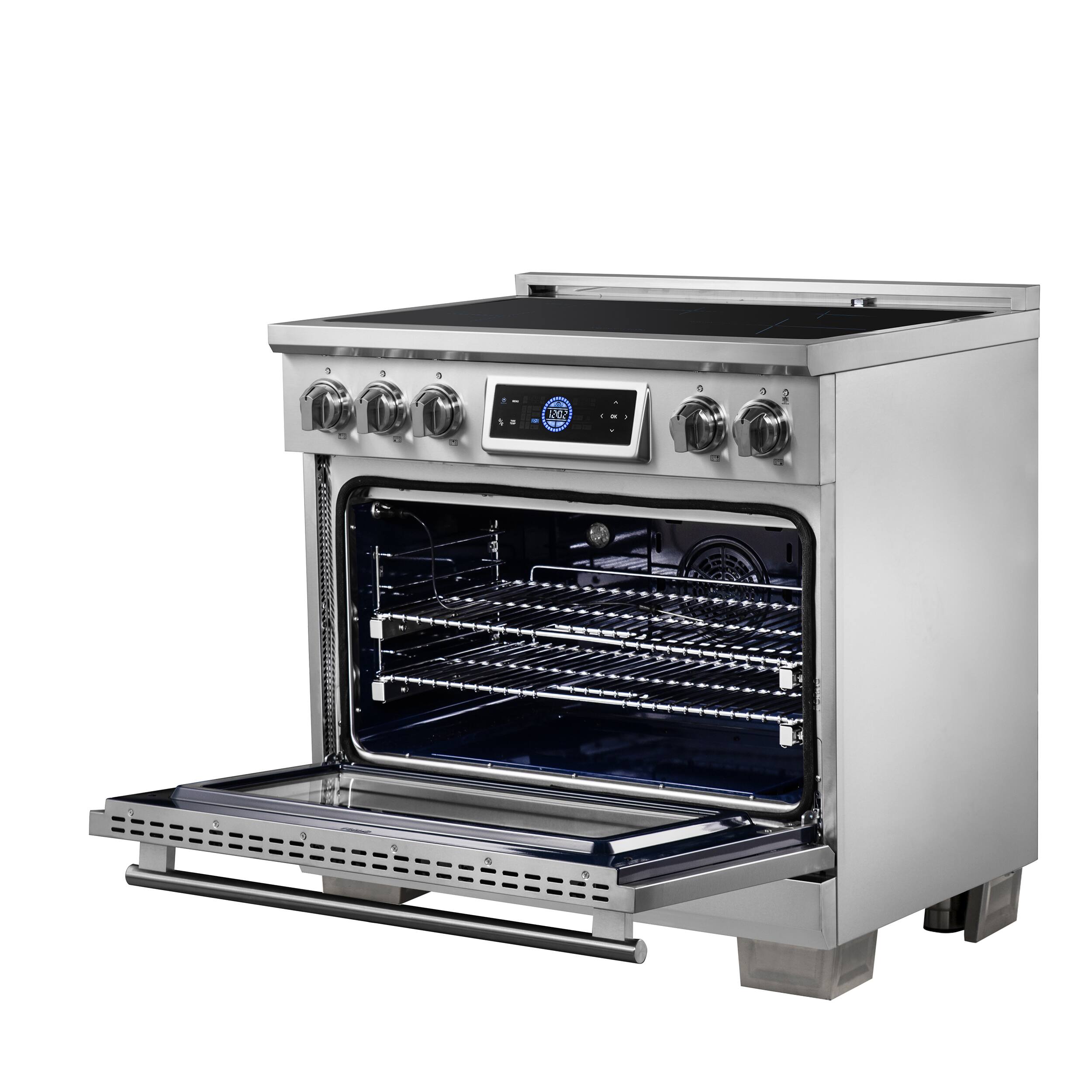 Alt View 2. Forno Appliances - Maximus 5.36 Cu. Ft. Freestanding Electric Induction Range with Air Fryer - Stainless Steel.