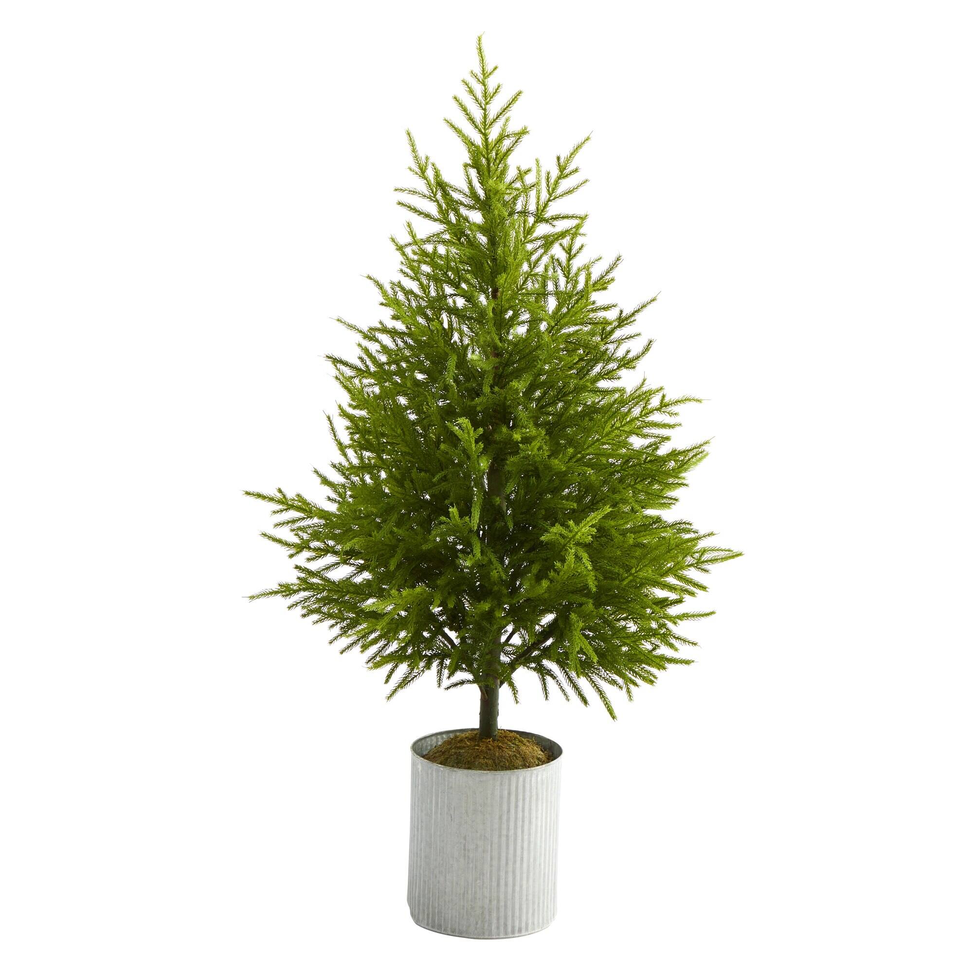 BreeBe - 49” Norfolk Island Pine “Natural Look” Artificial Tree - Green
