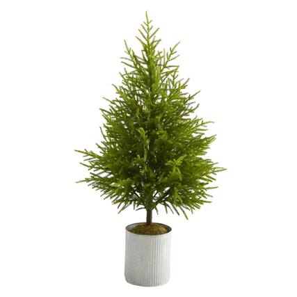 Front. BreeBe - 49” Norfolk Island Pine “Natural Look” Artificial Tree - Green.