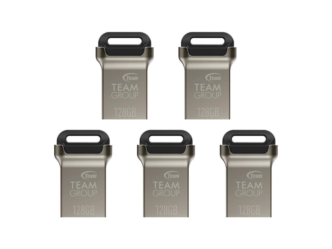 Team Group - Team 640GB (128GB x 5) C162 USB 3.2 Gen 1 Flash Drive, Up to 140MB/s (TC1623128GB01) - Black
