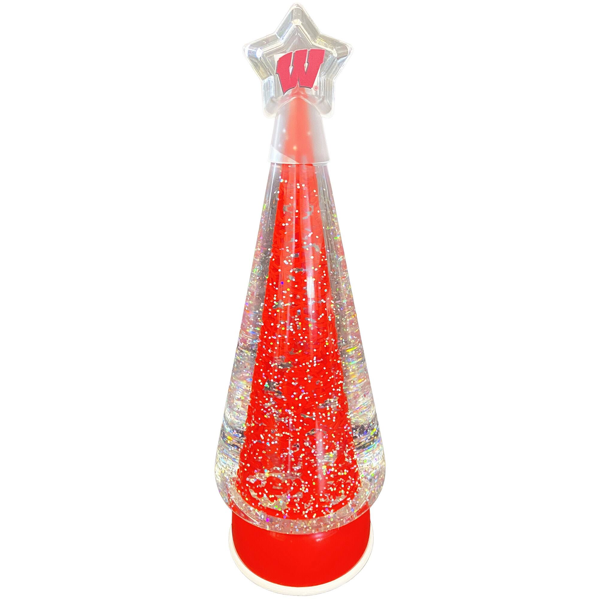 Alt View 1. Santa's Workshop - Wisconsin Badgers 12" Tree Globe - Red.