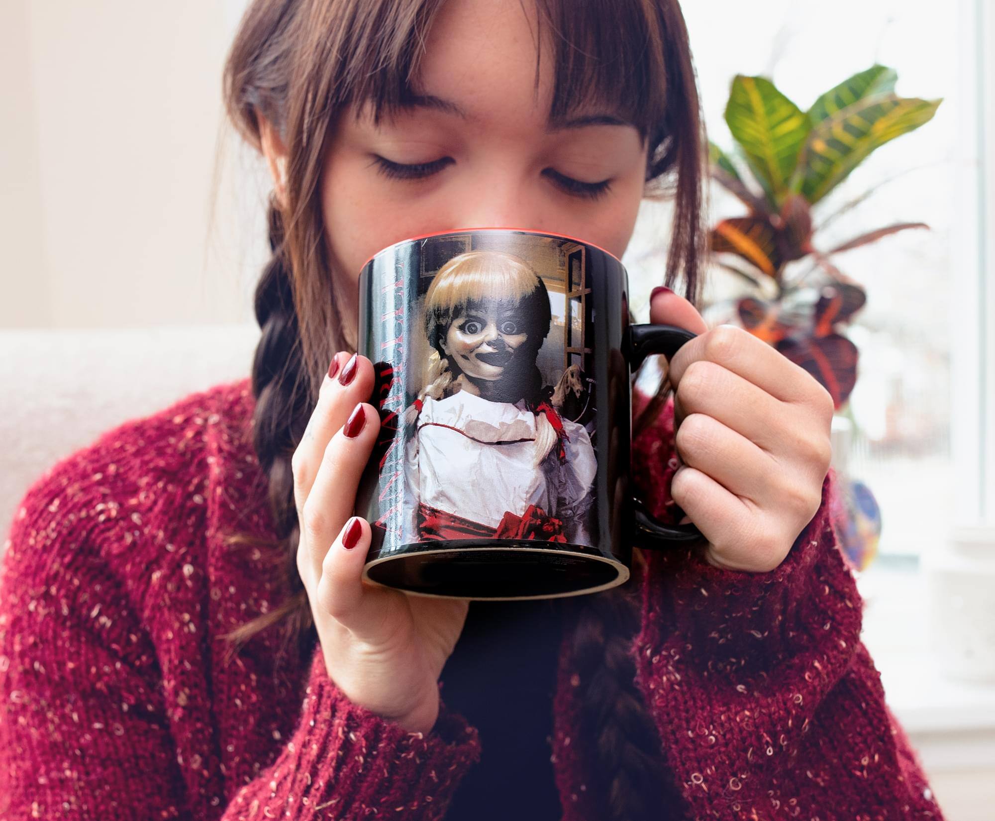 Alt View 4. Silver Buffalo - Annabelle The Conjuring Ceramic Mug | Holds 20 Ounces - Black.