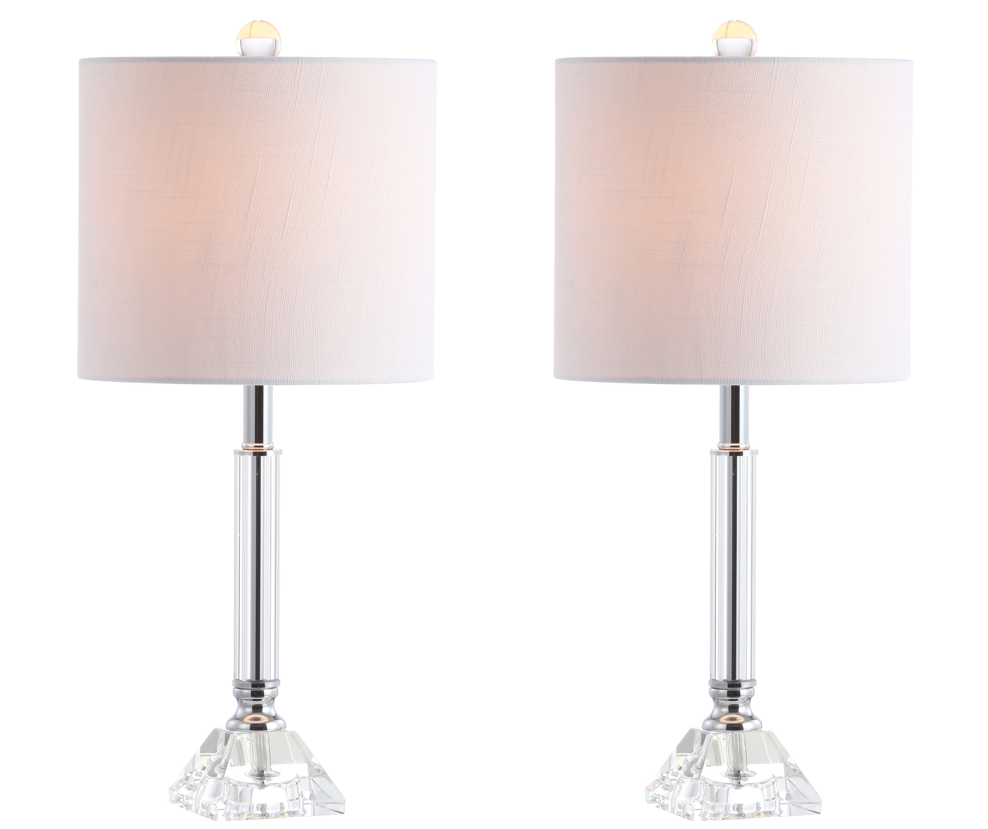 Jonathan Y - Dana 19.5" Crystal Column/Metal LED Table Lamp - Clear
