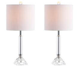 Jonathan Y - Dana 19.5" Crystal Column/Metal LED Table Lamp - Clear