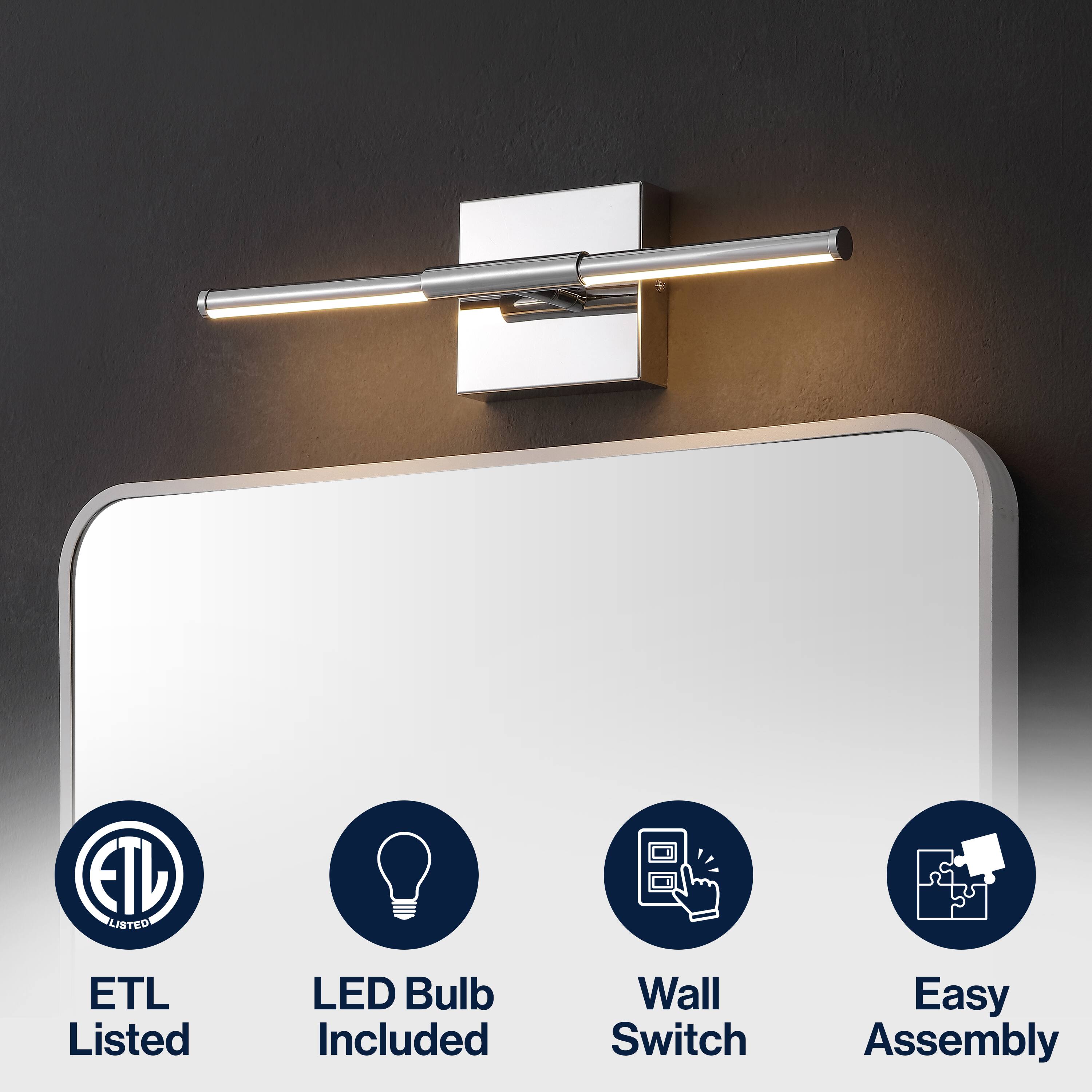 ETL Listed LED Bulb Included Wall Switch Easy Assembly