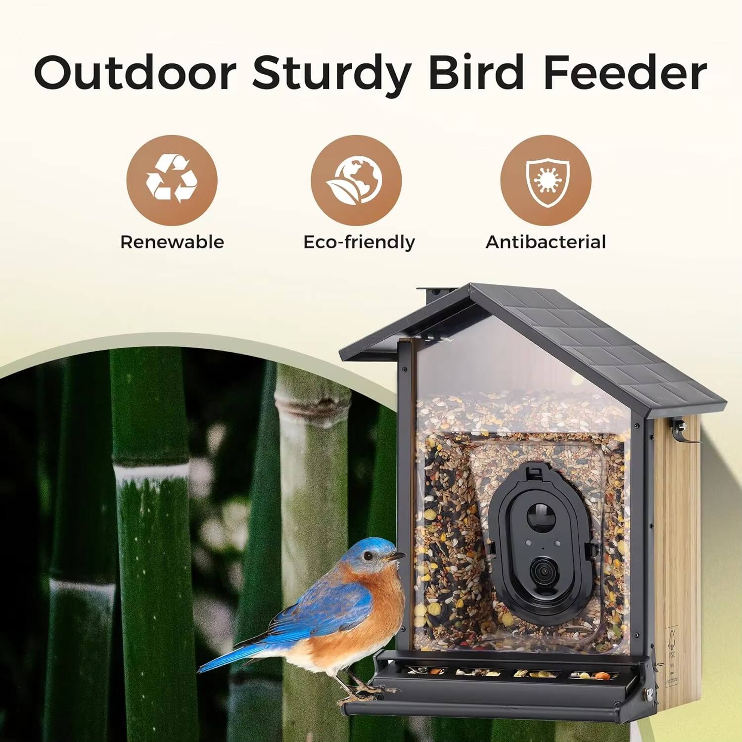 Outdoor Sturdy Bird Feeder

- Renewable
- Eco-friendly
- Antibacterial