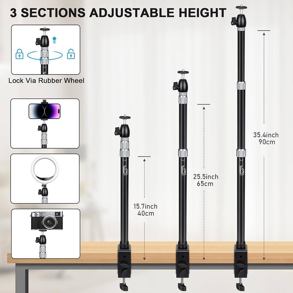 3 SECTIONS ADJUSTABLE HEIGHT

Lock Via Rubber Wheel

35.4inch 90cm

25.5inch 65cm

15.7inch 40cm