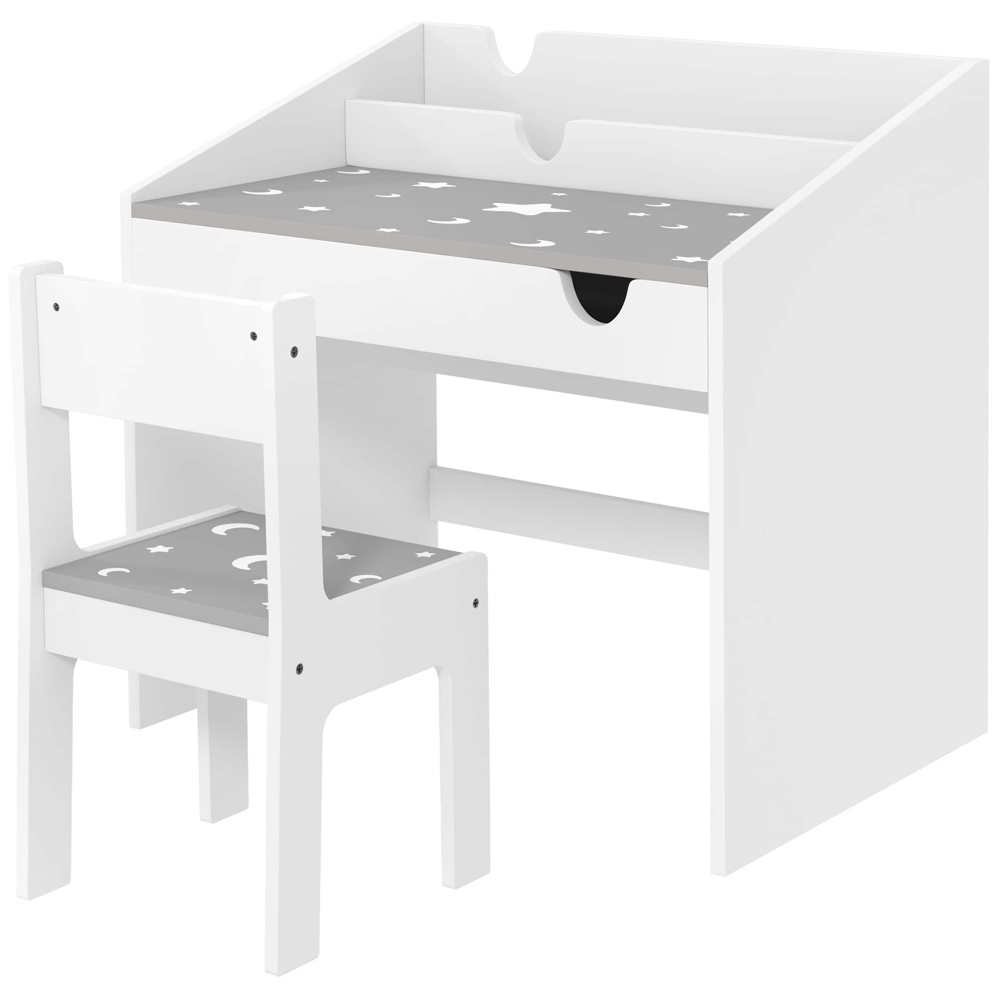 HONGGE - Kids Desk and Chair Set with Storage Organizer for Ages Three and Up