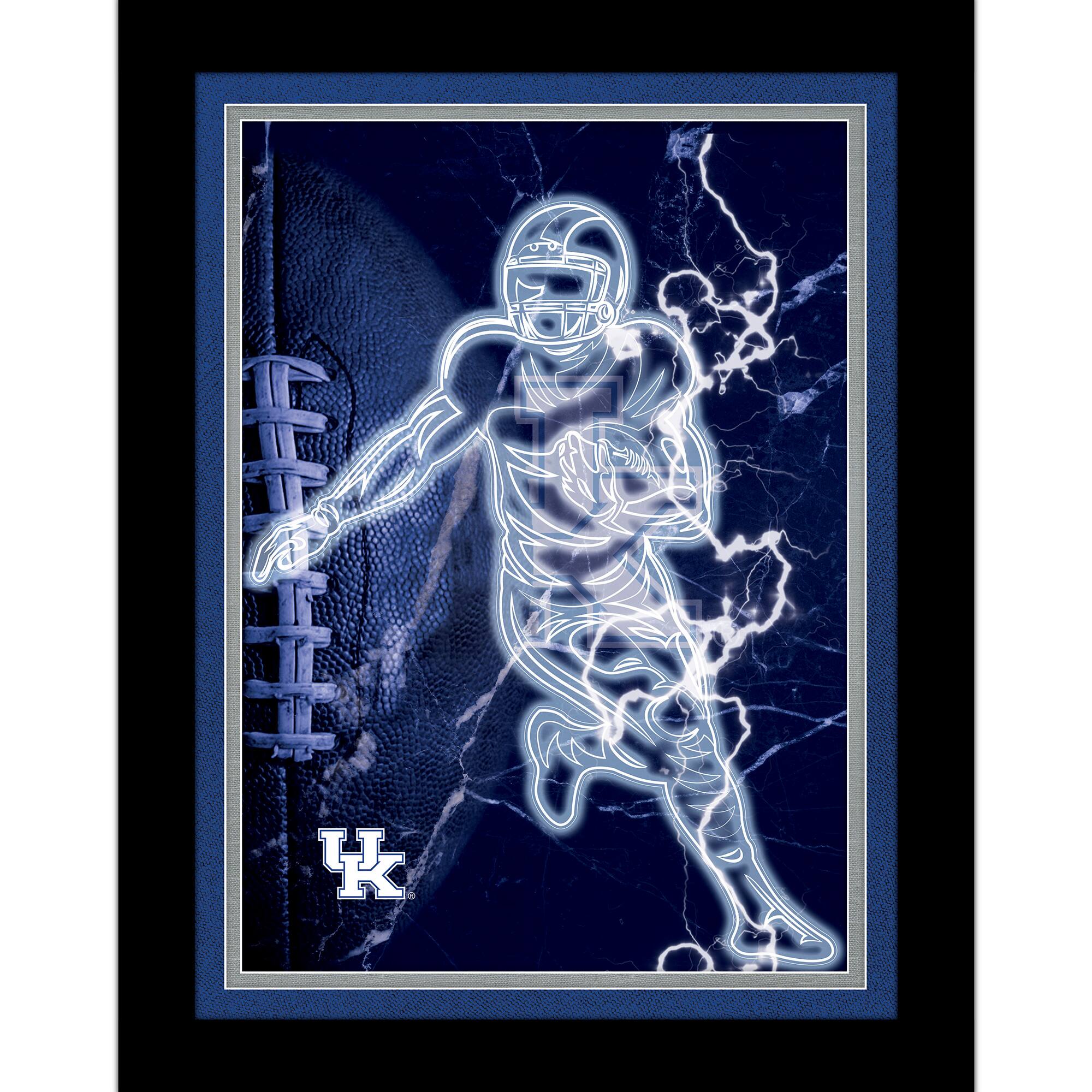 Black Kentucky Wildcats 12'' x 16'' Framed Neon Player Print
