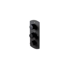 Alfi - Matte 3-Way Thermostatic Valve Shower Mixer Round Knobs - Black