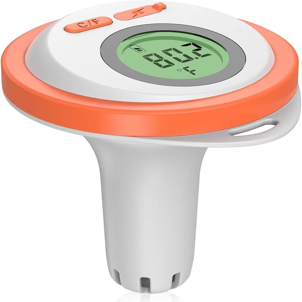 RTMB - Waterproof Rechargeable Digital Floating Pool Thermometer with Easy-to-Read - Orange