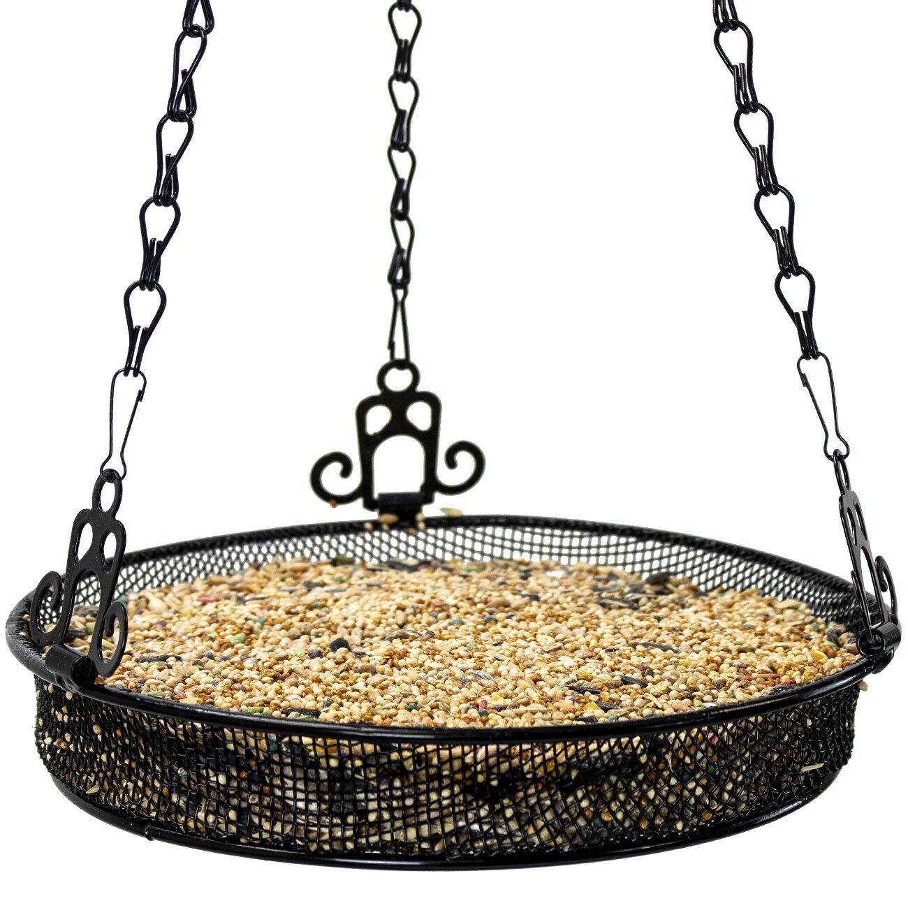 Alt View 1. Sorbus - Sorbus Bird Feeder Hanging Tray, Seed Tray for Bird Feeders, Great for Attracting Birds Outdoors, Backyard, Garden - Black.