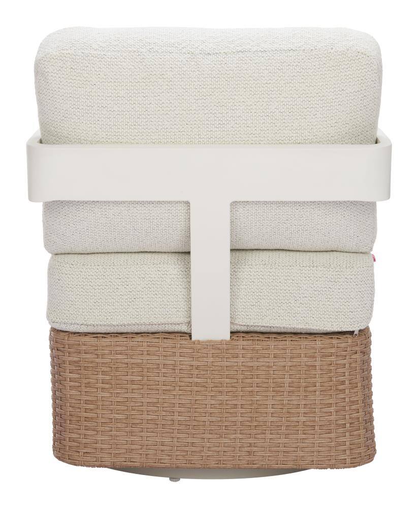 Back. Hivvago - Gelo Swivel Chair White & Brown - White & Brown.