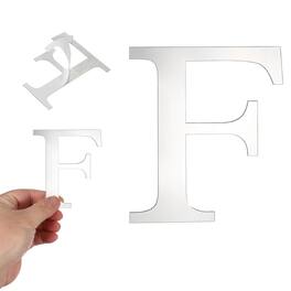 Unique Bargains - 3D Alphabet Mirror Wall Sticker, 4" Acrylic Letter F Self-Adhesive Home Decor for Living Room, Bedroom - Silver