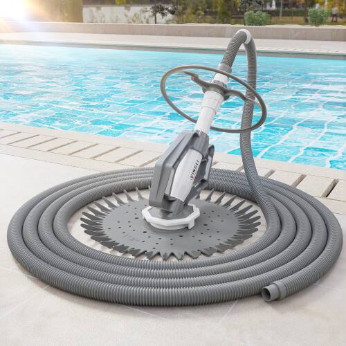Alt View 3. Winado - Pool Vacuum Cleaner Automatic Sweeper Swimming Pool Creepy Crawler Vacuum with 33FT Hoses for In/Outdoor Swimming Pool - Gray.