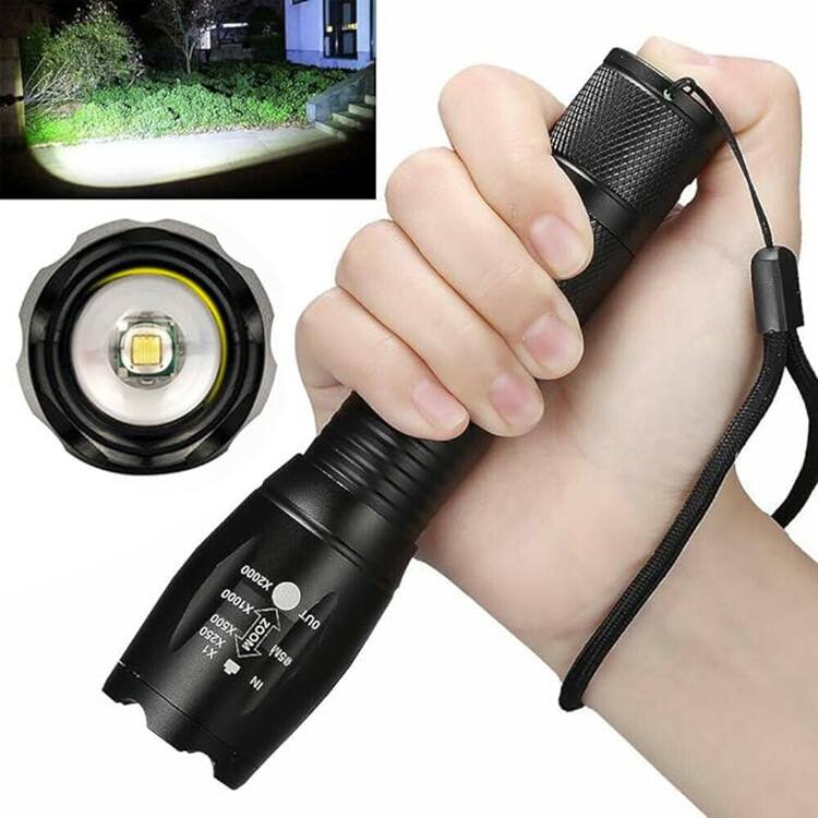 Cluzine Tactical LED Flashlight,IP65 Waterproof, Aluminum Alloy, 3xAAA ...